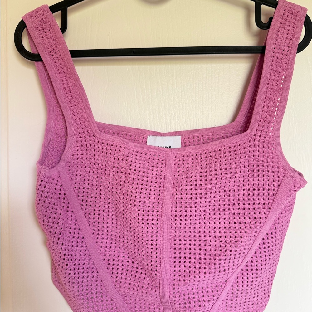 Sheike Pink Crochet Tank Top